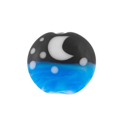 16mm Moon Over Ocean Lampwork Disc Beads - Goody Beads