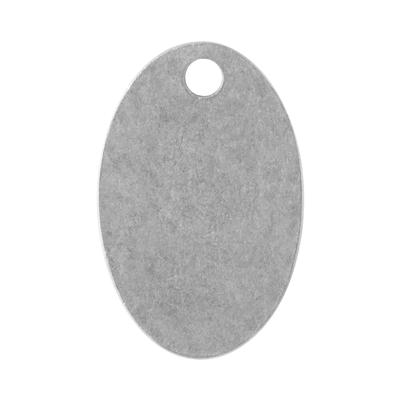 25mm Antique Silver Flat Tag Small Oval Charm by Nunn Design - Goody Beads