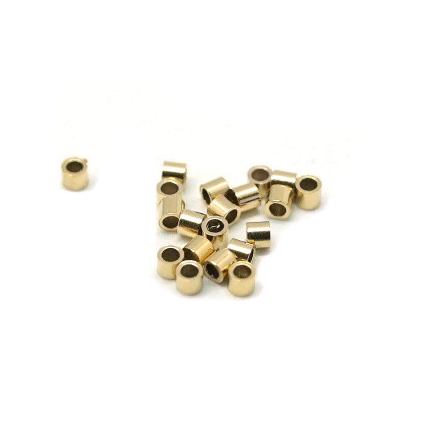 1x1mm Gold Filled Crimp Tubes from Soft Flex - Goody Beads