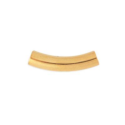 23mm Gold Plated Large Hole Curved Tube Bead - Goody Beads