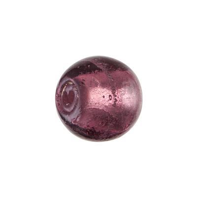 12mm Amethyst Foil Round Glass Beads - Goody Beads