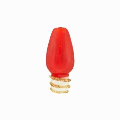 15mm Red Christmas Lightbulb Lampwork Glass Bead - Goody Beads