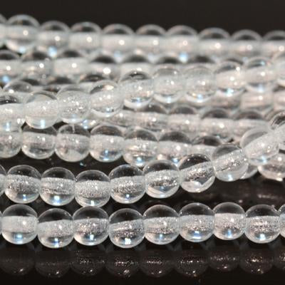 4mm Crystal Clear Druk Czech Glass Beads - Goody Beads