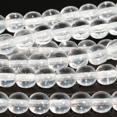 6mm Crystal Clear Druk Czech Glass Beads - Goody Beads