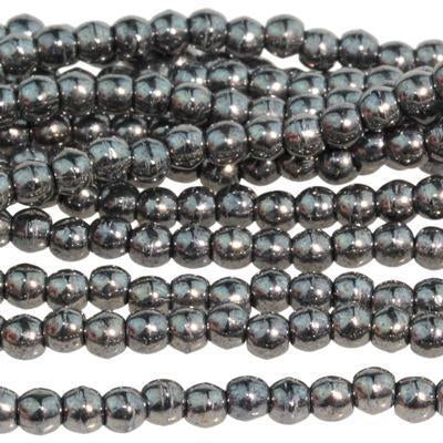 2mm Hematite Druk Czech Glass Beads - Goody Beads