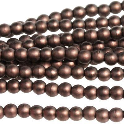 3mm Matte Dark Bronze Druk Czech Glass Beads - Goody Beads