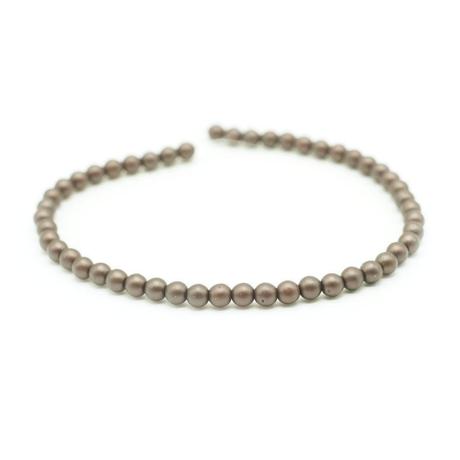 4mm Matte Bistre Czech Glass Pearls Strand - Goody Beads