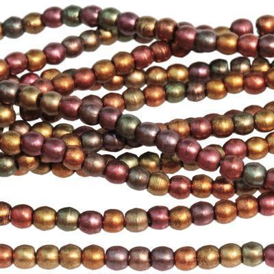 2mm Matte Metallic Bronze Iris Druk Czech Glass Beads - Goody Beads