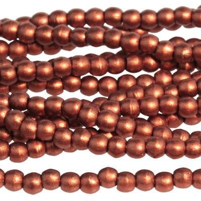 2mm Matte Metallic Antique Copper Druk Czech Glass Beads - Goody Beads