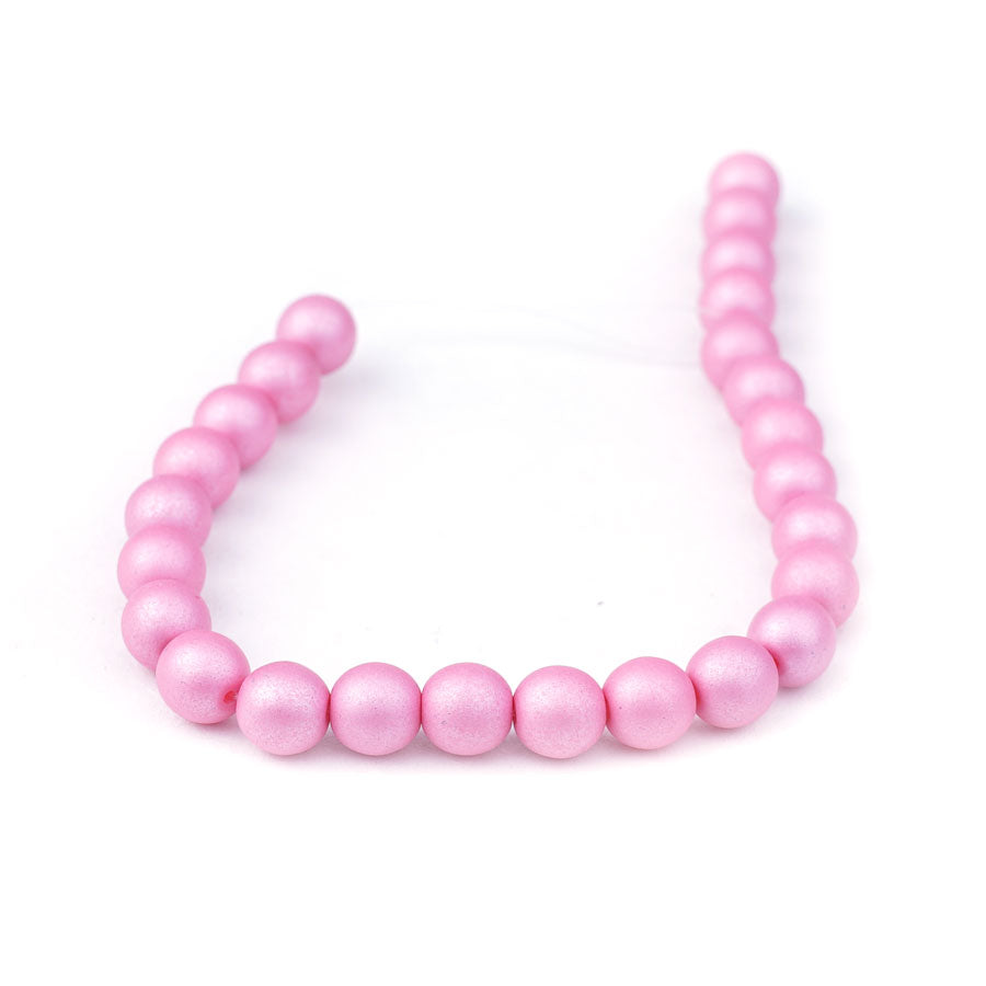 6mm Matte Flamingo Czech Glass Pearls Strand - Goody Beads