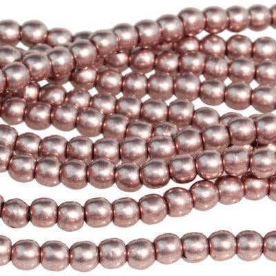 3mm Saturated Metallic Pale Dogwood Druk Czech Glass Beads - Goody Beads