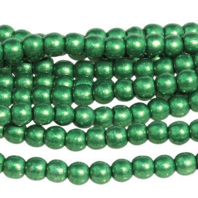 3mm Saturated Metallic Kale Druk Czech Glass Beads - Goody Beads