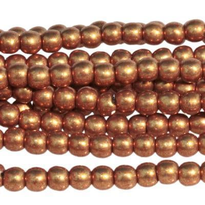 3mm Saturated Metallic Flame Druk Czech Glass Beads - Goody Beads