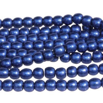 3mm Saturated Metallic Lapis Druk Czech Glass Beads - Goody Beads