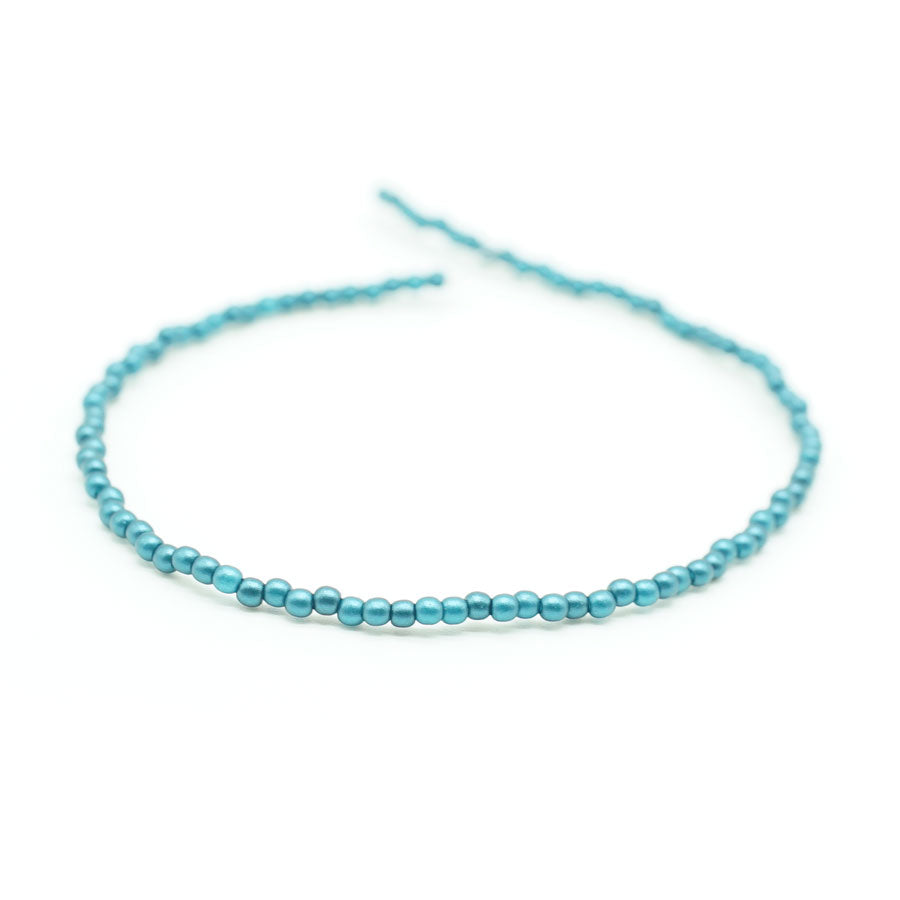 2mm Steel Blue Czech Glass Pearls Strand - Goody Beads