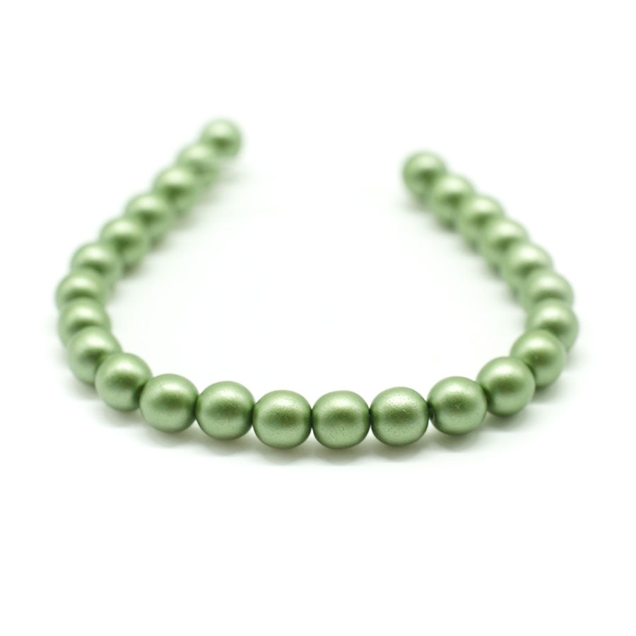 6mm Olive Czech Glass Pearls Strand - Goody Beads