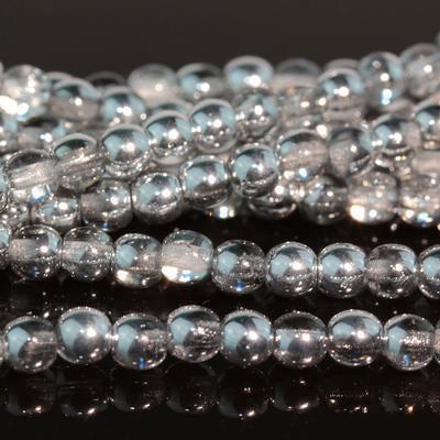 4mm Silver Half Druk Czech Glass Beads - Goody Beads