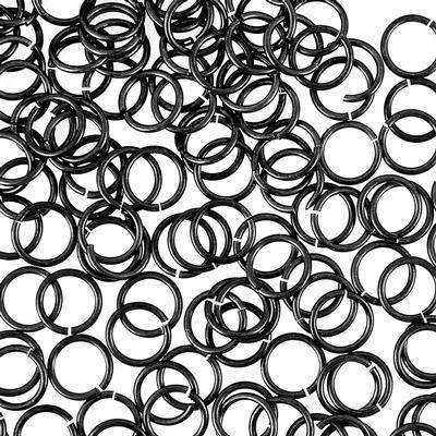 7mm Matte Black Plated 16 Gauge Round Jump Rings - Goody Beads