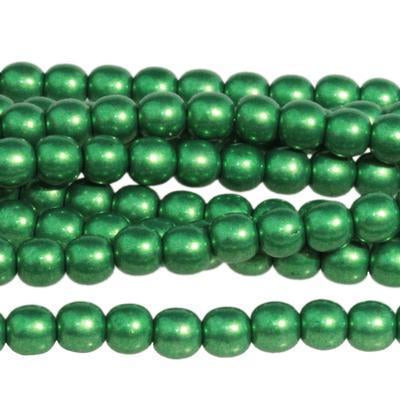 4mm Saturated Metallic Kale Druk Czech Glass Beads - Goody Beads