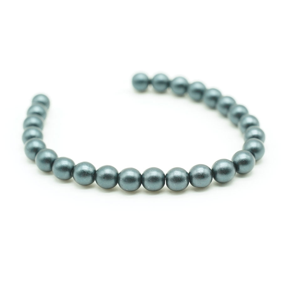 6mm Charcoal Czech Glass Pearls Strand - Goody Beads