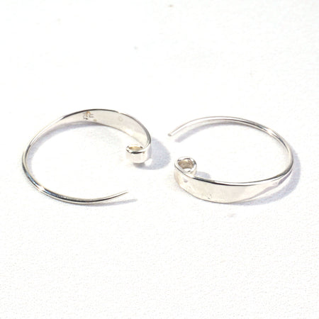 20mm Sterling Silver Hoop with Hammered Front by Nina Designs - Goody Beads