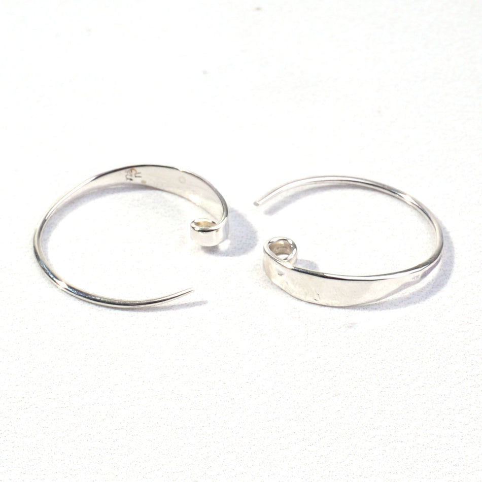 20mm Sterling Silver Hoop with Hammered Front by Nina Designs - Goody Beads