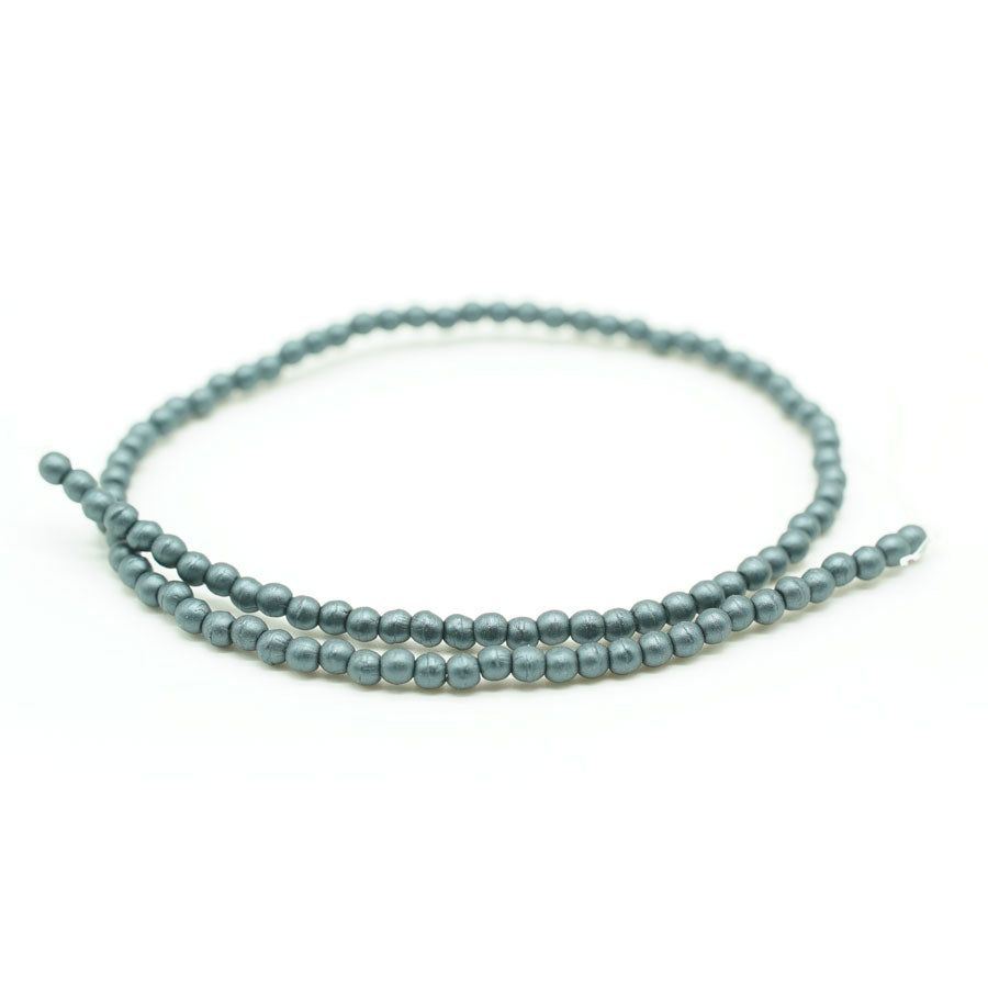 2mm Matte Charcoal Czech Glass Pearls Strand - Goody Beads