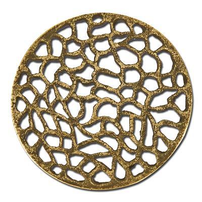 27mm Antique Brass Round Filigree Pewter Link - Goody Beads