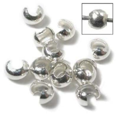 3mm Sterling Silver Crimp Bead Cover - Goody Beads