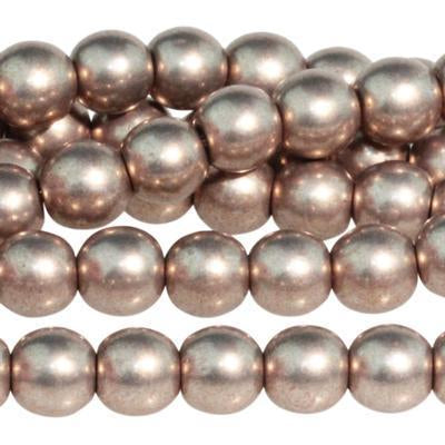 6mm Saturated Metallic Hazelnut Druk Czech Glass Beads - Goody Beads