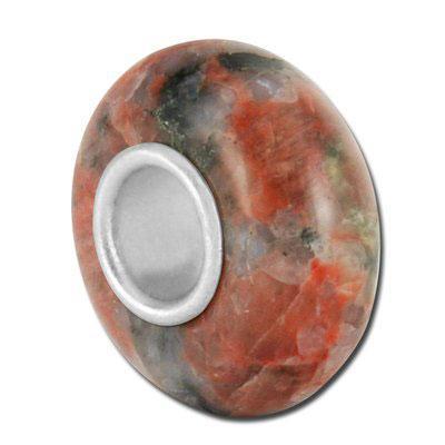 13mm Zebra Stone Large Hole Bead