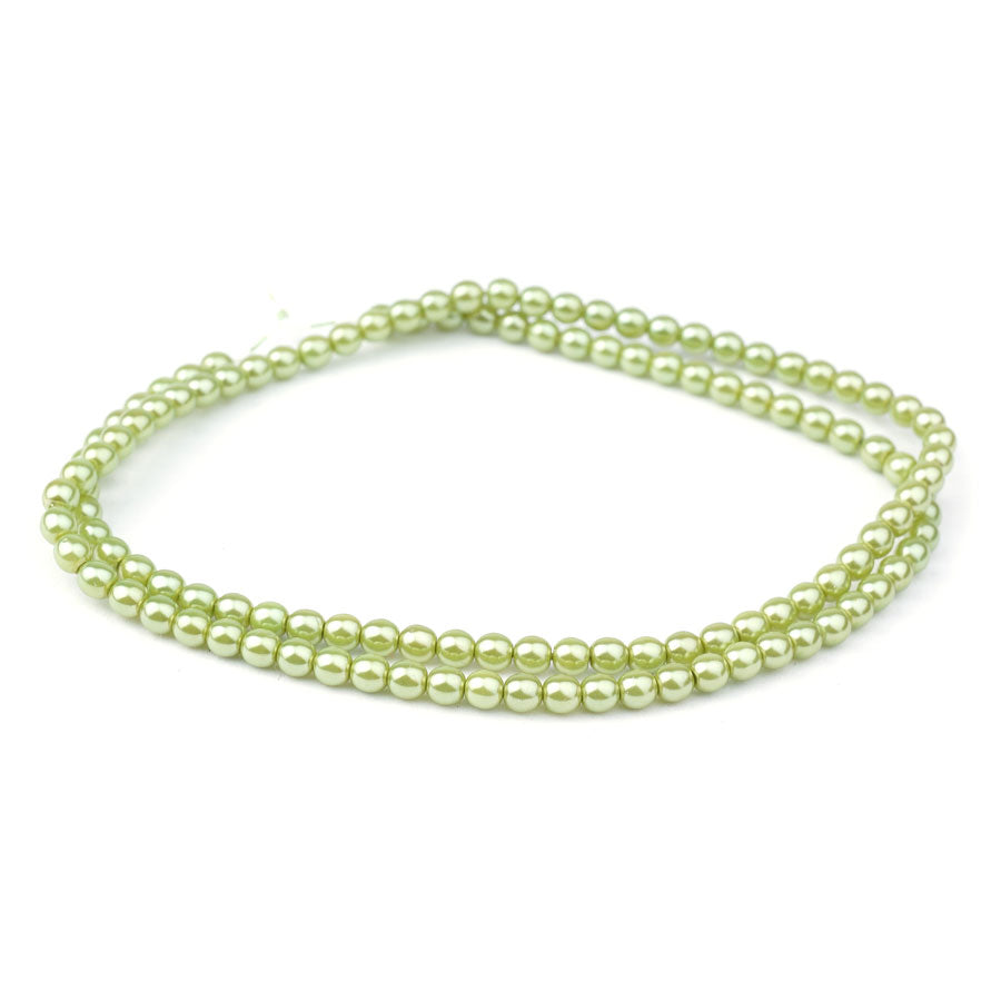 4mm Olive Pearl Coated Czech Glass Pearls Strand - Goody Beads