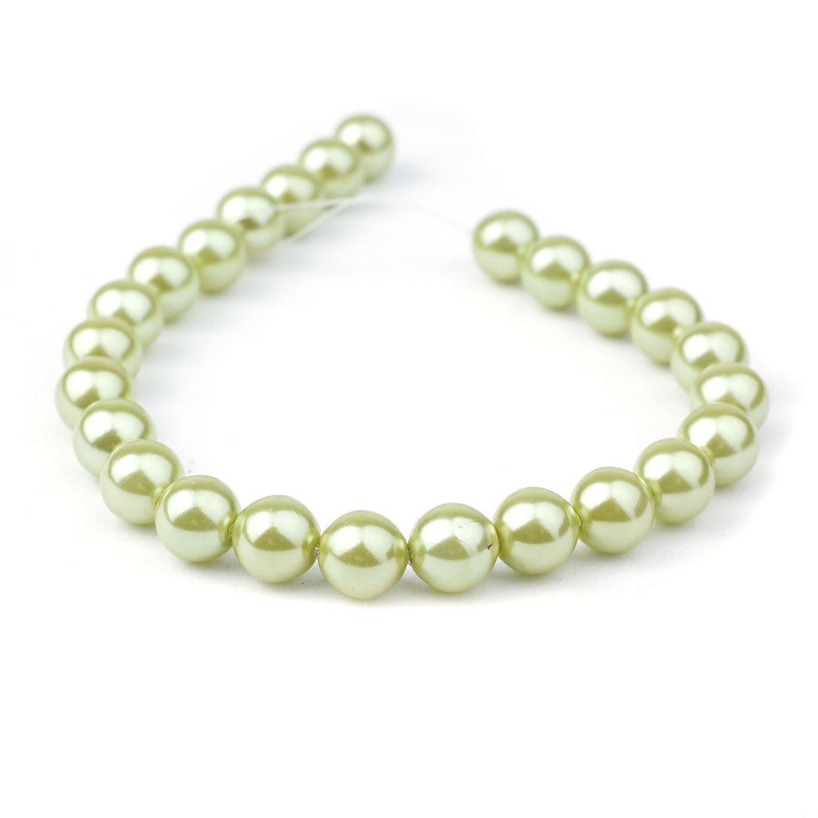 8mm Olive Pearl Coated Czech Glass Pearls Strand - Goody Beads