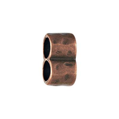 Antique Copper Double Hammered Slider Bead for 5mm Round Leather - Goody Beads