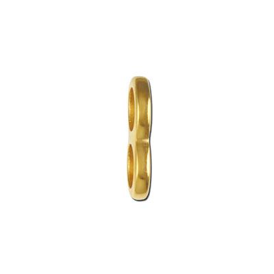 Gold Skinny Double Spacer for 5mm Round Leather - Goody Beads