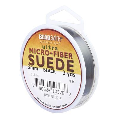 3mm Black Ultra Micro-fiber Suede Cord - Goody Beads