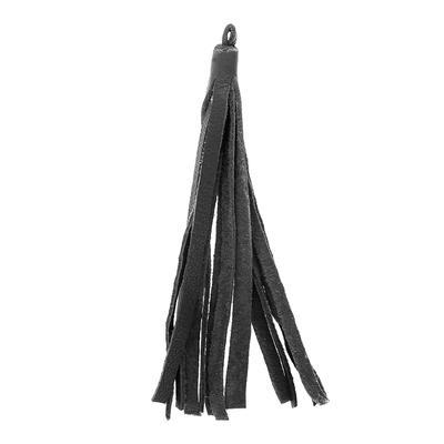 8cm Small Black Nappa Leather Tassel - Goody Beads