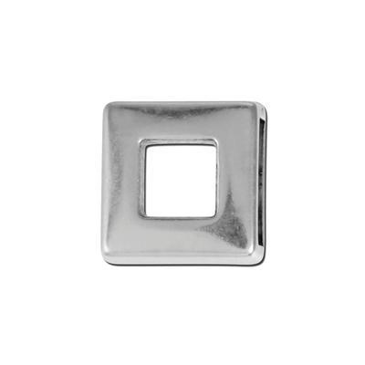 Antique Silver Square Frame Slider for Flat Leather - Goody Beads