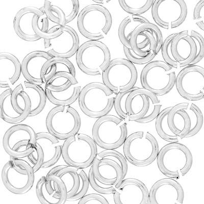 3mm Silver Plated 22 Gauge Round Jump Rings - Goody Beads