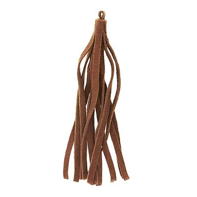 8cm Small Camel Suede Leather Tassel - Goody Beads