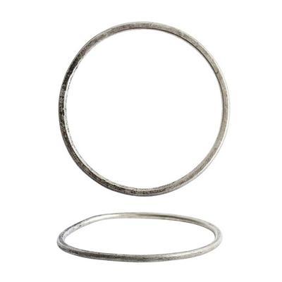 50mm Antique .999 Fine Silver Plated Large Open Frame Hoop by Nunn Designs - Goody Beads