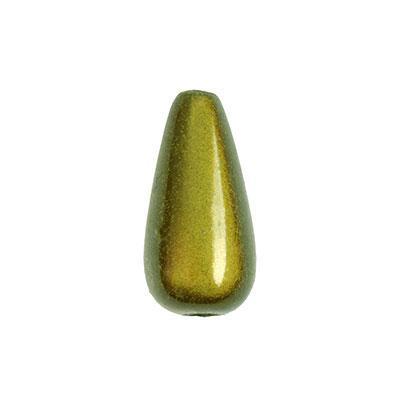 15mm Tear Drop Olive Green Miracle Bead - Goody Beads