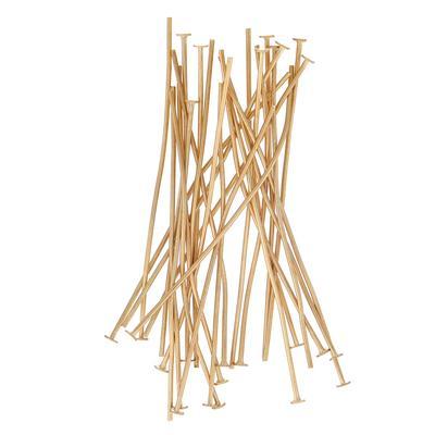 2 Inch Satin Hamilton Gold Plated Brass 22 Gauge Headpins - Goody Beads