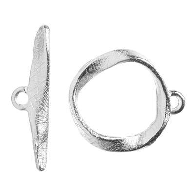 21mm Antique Silver Round Toggle Clasp - Goody Beads