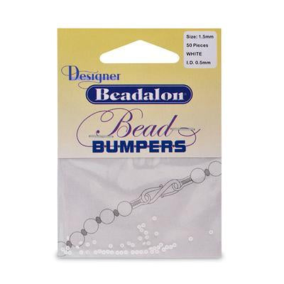 1.5mm White Rondelle Bead Bumpers from Beadalon - Goody Beads