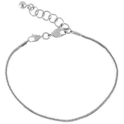 Petite Regular Rhodium Bracelet with Extender - Interchangeable