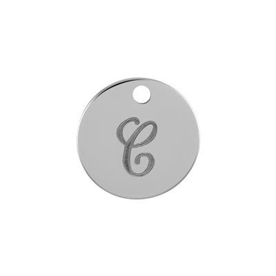 13mm Silver Alphabet Letter Charm - C - Goody Beads