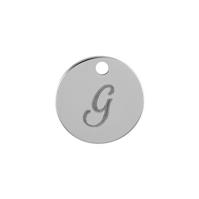 13mm Silver Alphabet Letter Charm - G - Goody Beads