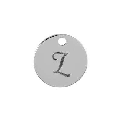 13mm Silver Alphabet Letter Charm - L - Goody Beads