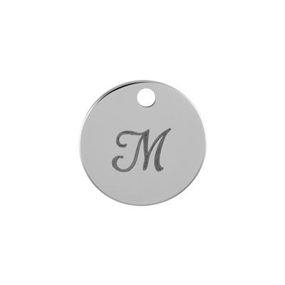 13mm Silver Alphabet Letter Charm - M - Goody Beads